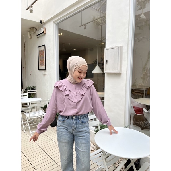 Kia RUFFLE BLOUSE RUFFLE BLOUSE WOMEN WORK BLOUSE BLOUSE BUSUI BLOUSE RUFFLE COLLAR BLOUSE COLLAR BL