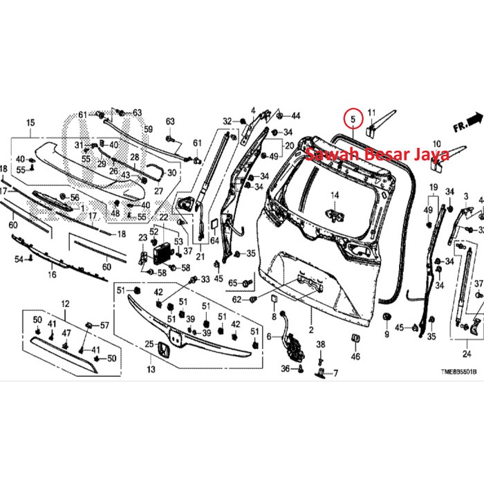 Tail Gate Weather Strip ยางบอลลูนด้านหลังประตู CRV Turbo RW ORIGINAL