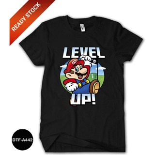 เสื้อยืด ผ้าฝ้าย พิมพ์ลาย Mario Bros 24s DTF-A442 สําหรับเด็ก