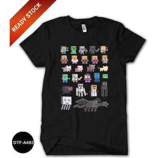 เสื้อยืด ผ้าฝ้าย ลาย Minecraft 24s DTF-A493 สําหรับเด็ก