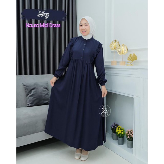 GAMIS/DRESS MIDI NAIRA RAYON TWILL BY ZIRA ORIGINAL BRAND