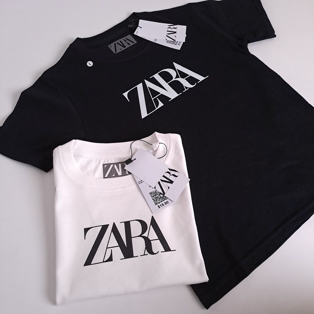 ZARA ฤดูร้อน เด็ก ๆ เสื้อยืดเด็กชายหญิง 1-12 ปีเสื้อพรีเมี่ยม - ซาร่า โลโก้