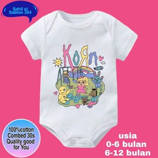 ชุดจั๊มสูท เสื้อยืด ผ้าฝ้าย ลายการ์ตูน BABY KORN CARTOON 30s สําหรับเด็กผู้ชาย และเด็กผู้หญิง