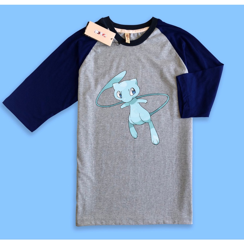 เสื้อยืด Pokemon Shiny Mew Anime Raglan