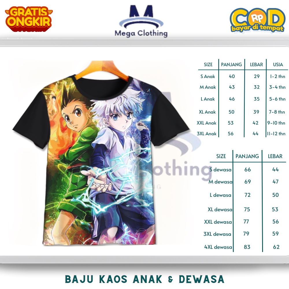 Hunter x Hunter Killua Gon v9 เสื้อยืดสําหรับเด็กและผู้ใหญ่ - Hunter x Hunter Killua Gon v9 Unisex S
