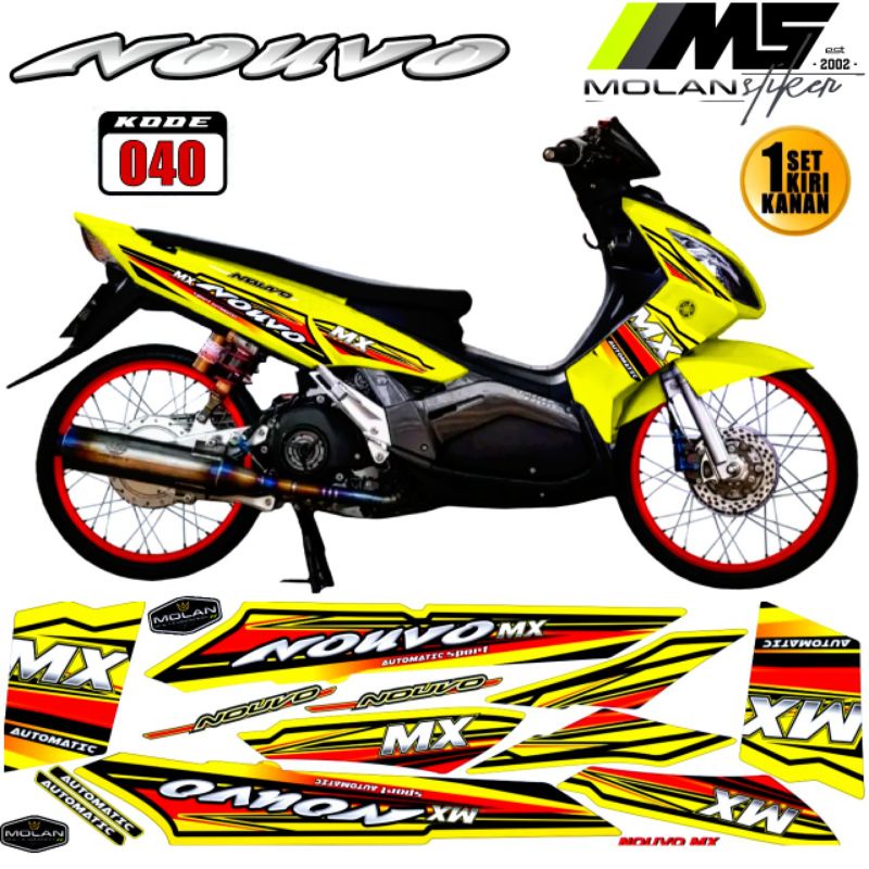 สติ๊กเกอร์รูปลอก Striping Variation Nouvo Z - Nouvo Mx - Yamaha Nouvo Z 110 2005-2006-2007-2008 - Yamaha Nouvo Mx 110 Thailand - Decal Nouvo - สติ๊กเกอร์ Nouvo - Lis Nouvo - Striping Thailand variation/Thailook Nouvo Mx Yellow 40