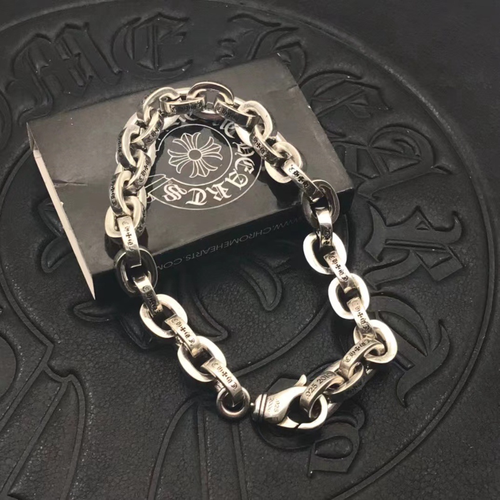 Chrome HEARTS สร้อยข้อมือเงินสเตอร์ลิง 925 ลายตัวอักษร สไตล์พังก์ร็อค วินเทจ เครื่องประดับ สําหรับงานปาร์ตี้