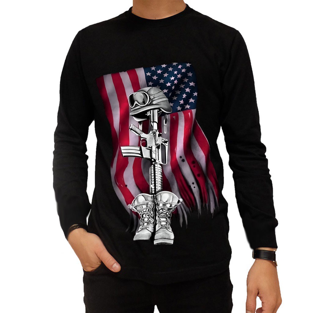 Sniper Flag Long T-Shirt/เสื้อเชิ้ตแขนยาวผู้ชาย/เสื้อยืด Distro สําหรับผู้ชาย/เสื้อยืดลําลองสําหรับผ