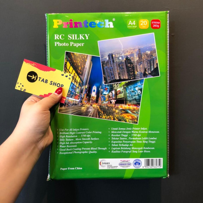 กระดาษภาพถ่าย Printechac Rc Silky A4 260 G