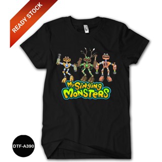 เสื้อยืด ผ้าฝ้าย พิมพ์ลาย My Singing Monsters สําหรับเด็ก 24s DTF-A390