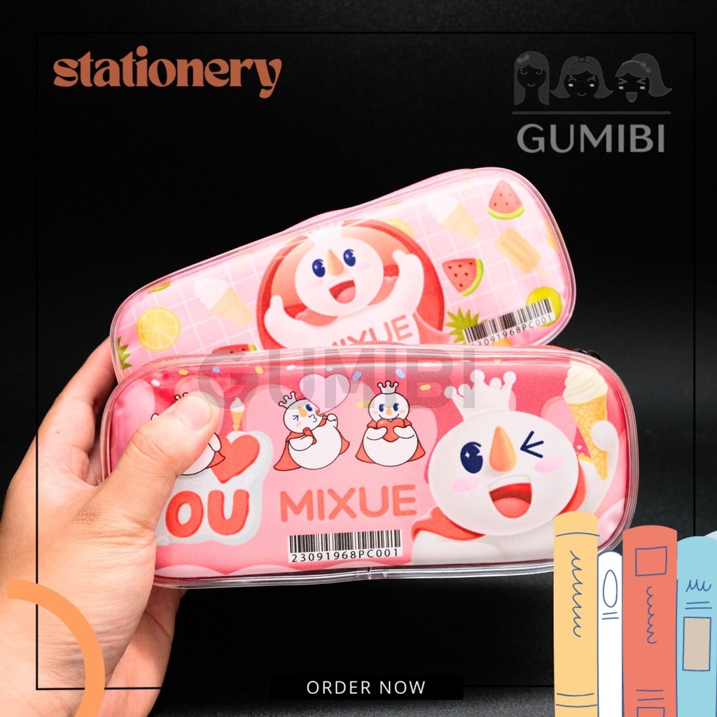 MIXUE PENCIL BOX JELLY PENCIL CASE MIXUE SNOW DOLL พลาสติกน่ารัก