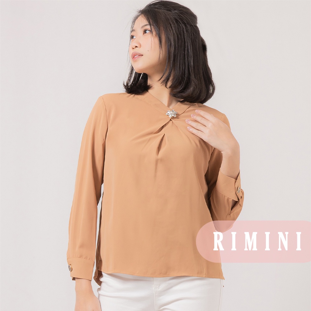 RIMINI - เสื้อเบลาส์ทางการท็อปสําหรับผู้ใหญ่พร้อมแขนยาวจัมโบ้ - เสื้อ Novela 81845