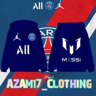 เสื้อแจ็กเก็ต เสื้อฮู้ดดี้ มีซิป ลาย Paris saint Germain Lionel Messi Goat Football Team PSG สําหรับเด็กผู้ชาย ผู้หญิง