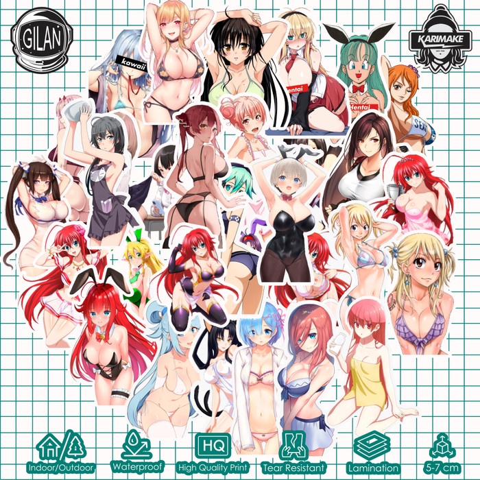 KRMK Sticker Pack Anime WIFU WAIFU WIBU HENTAI Laptop Sticker