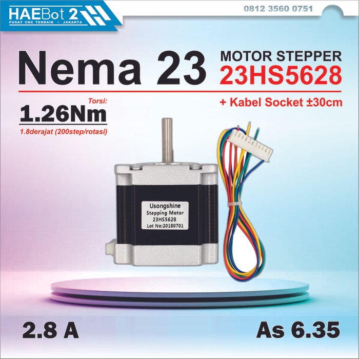 [Haebot 2] Nema 23 Nema23 23Hs5628 1.26Nm Stepper Motor As 6.35Mm 2.8A