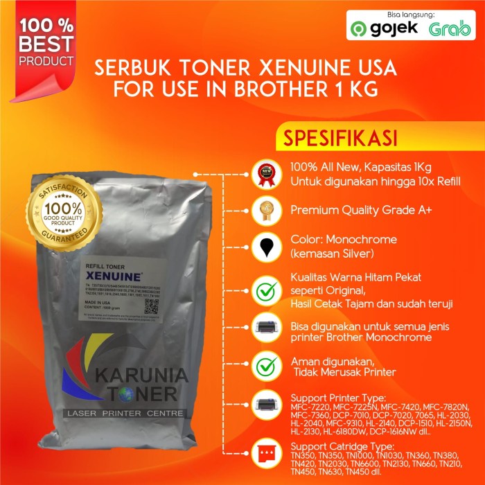 Xerox Toner Powder P115 TN-1000 TN1000 HL1110 Kiloan Silver Good