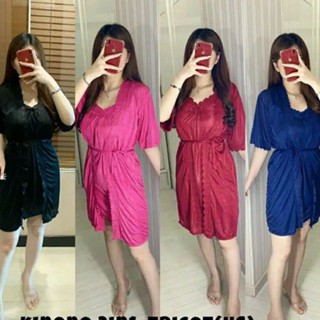 8.8.8 Top Seller Dtree. ชุดกิโมโน ผ้าซาติน นําเข้า คุณภาพพรีเมี่ยม สําหรับผู้หญิง 2in1