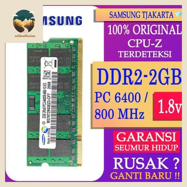 แรมแล็ปท็อป Samsung DDR2 2GB 6400/800MHz ของแท้ SODIMM RAM 1.8v 2GB wildaalfaniaa