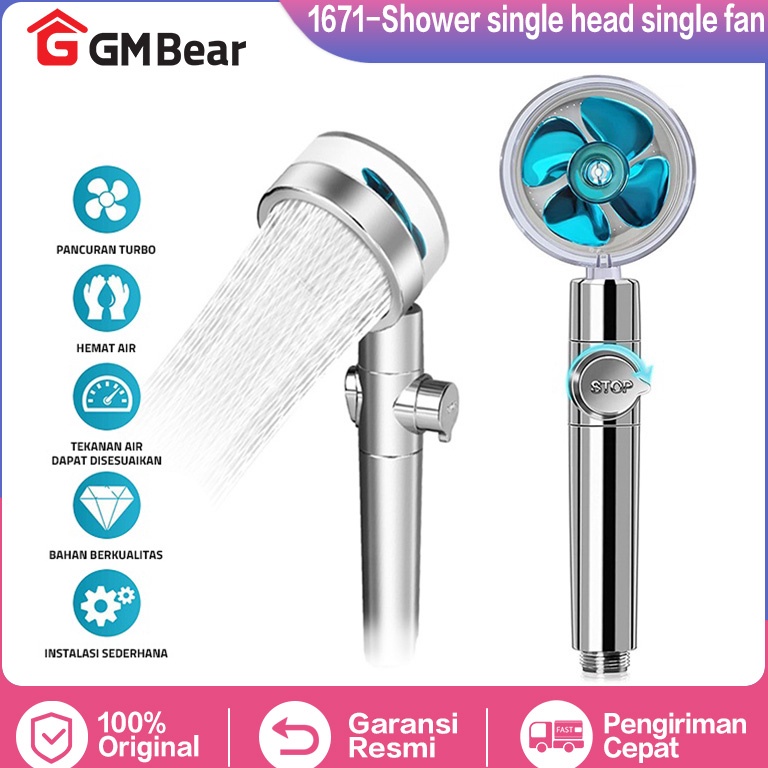 .. GM Bear Hand Shower Turbo Fan 1671 - หัวฝักบัวพัดลม