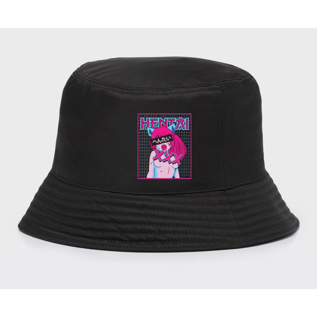 Hantai 3D Neon Anime Camo Bucket Hat
