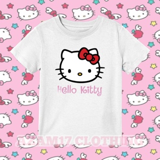 เสื้อยืด พิมพ์ลาย Hello Kitty น่ารัก สําหรับเด็กผู้ชาย และเด็กผู้หญิง