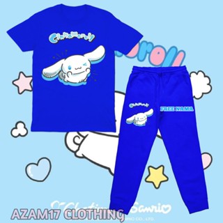 ชุดเสื้อยืด กางเกงจ็อกกิ้ง ลาย Cinnamoroll Sanrio สําหรับเด็กผู้ชาย และเด็กผู้หญิง