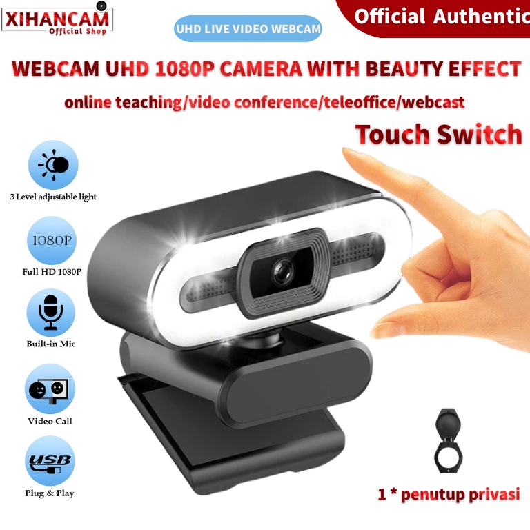 TERPERCAYA XIHANCAM 3 ระดับ Led Ring Light กล้องแล็ปท็อปเว็บแคม Usb 1080p Full Hd Web Cam กล้อง Pc ค