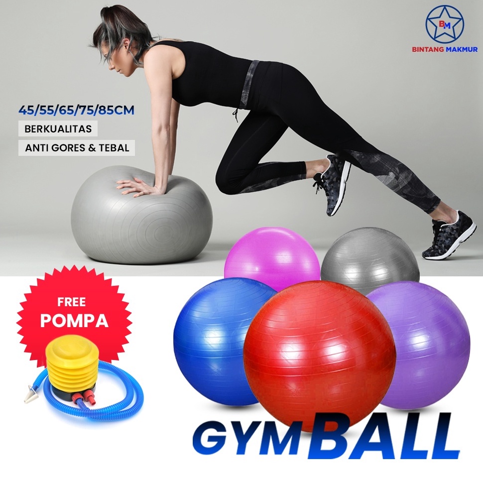 TOP Bintang Makmur - Ruparuma Gym Ball / Yoga Ball 65 ซม.75 ซม.สําหรับโยคะพิลาทิสหญิงตั้งครรภ์ฟิตเนส