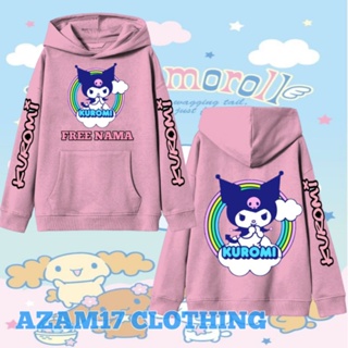 เสื้อแจ็กเก็ตกันหนาว มีฮู้ด ลาย My Kuromi Free Add Name Sanrio น่ารัก สําหรับเด็กผู้ชาย และเด็กผู้หญิง