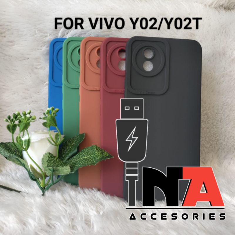 Softcase Pro Camera Vivo Y02/Y02T เคสซิลิโคน Macaron Tpu