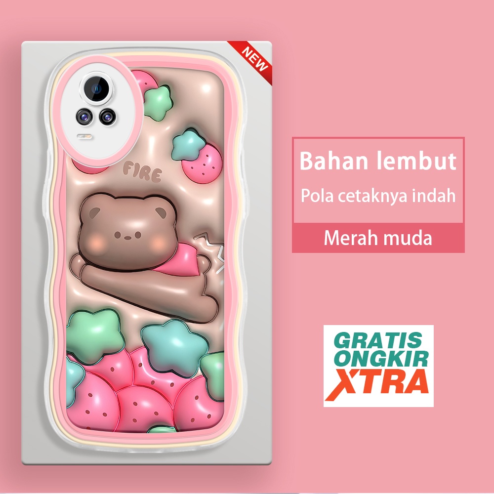 Vivo V17 Pro V20 2021 V23E V5 LITE V5S V9 Y85 S1 T1 Pro 5Gเคสโทรศัพท์Superman the Bear 3DสีสันWaveกร