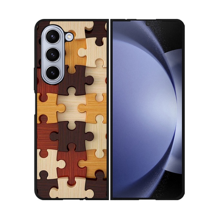 Case Casing Softcase Hardcase Samsung Galaxy Z Fold 5 5G Puzzle Wood DF20