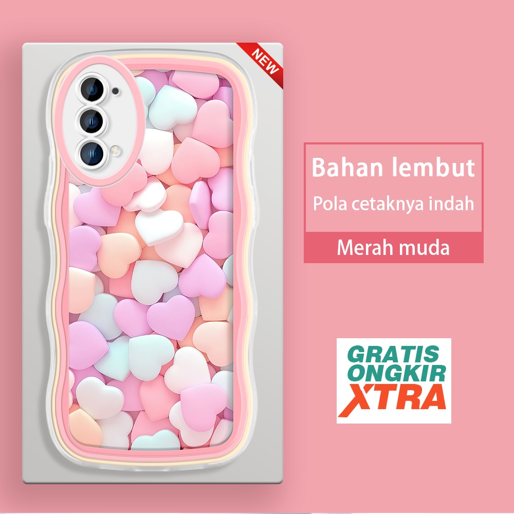 OPPO Reno 2Z 3 4 4F 5 5K 6 7 8 8T 7Z 8Z 9 F21 S A1 Pro 5G 4G เคสโทรศัพท์สีสัน 3D Love Pill รูปแบบWav