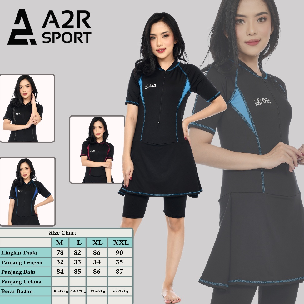 A2R Sport - ชุดว่ายน้ําผู้หญิงสําหรับผู้ใหญ่กระโปรงดําน้ํา