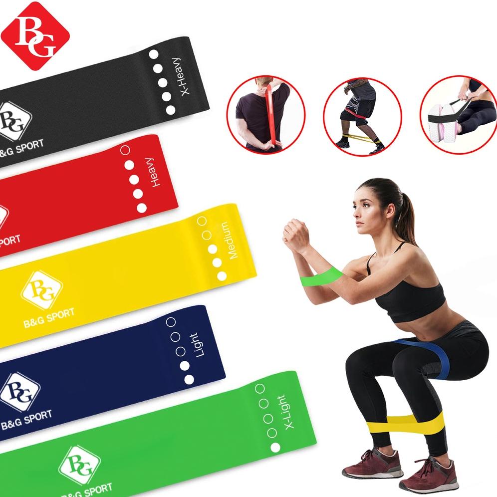 Best Bg Sport Resistance Loop Band Yoga Exercide 1 แพ็ค 5 ชิ้น