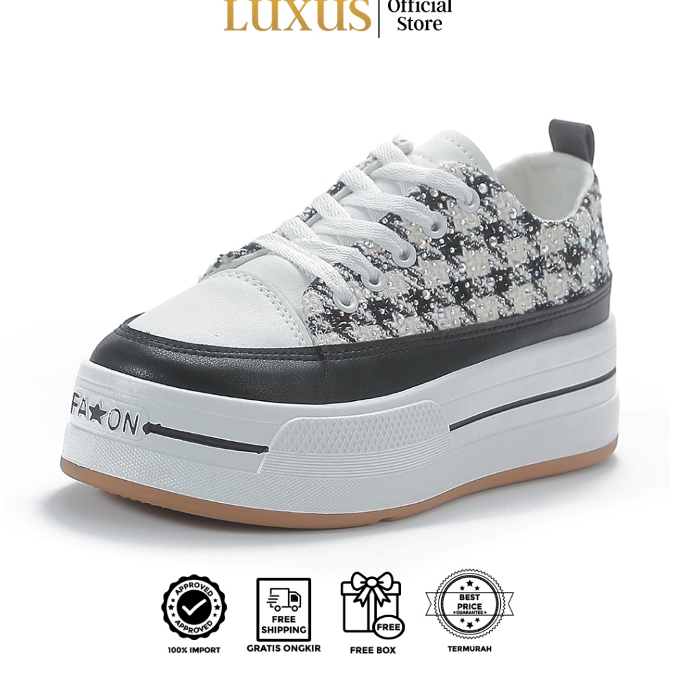 Chekout Luxus Jungwoo รองเท้าผ้าใบผู้หญิงนําเข้าระดับพรีเมียม - N6278