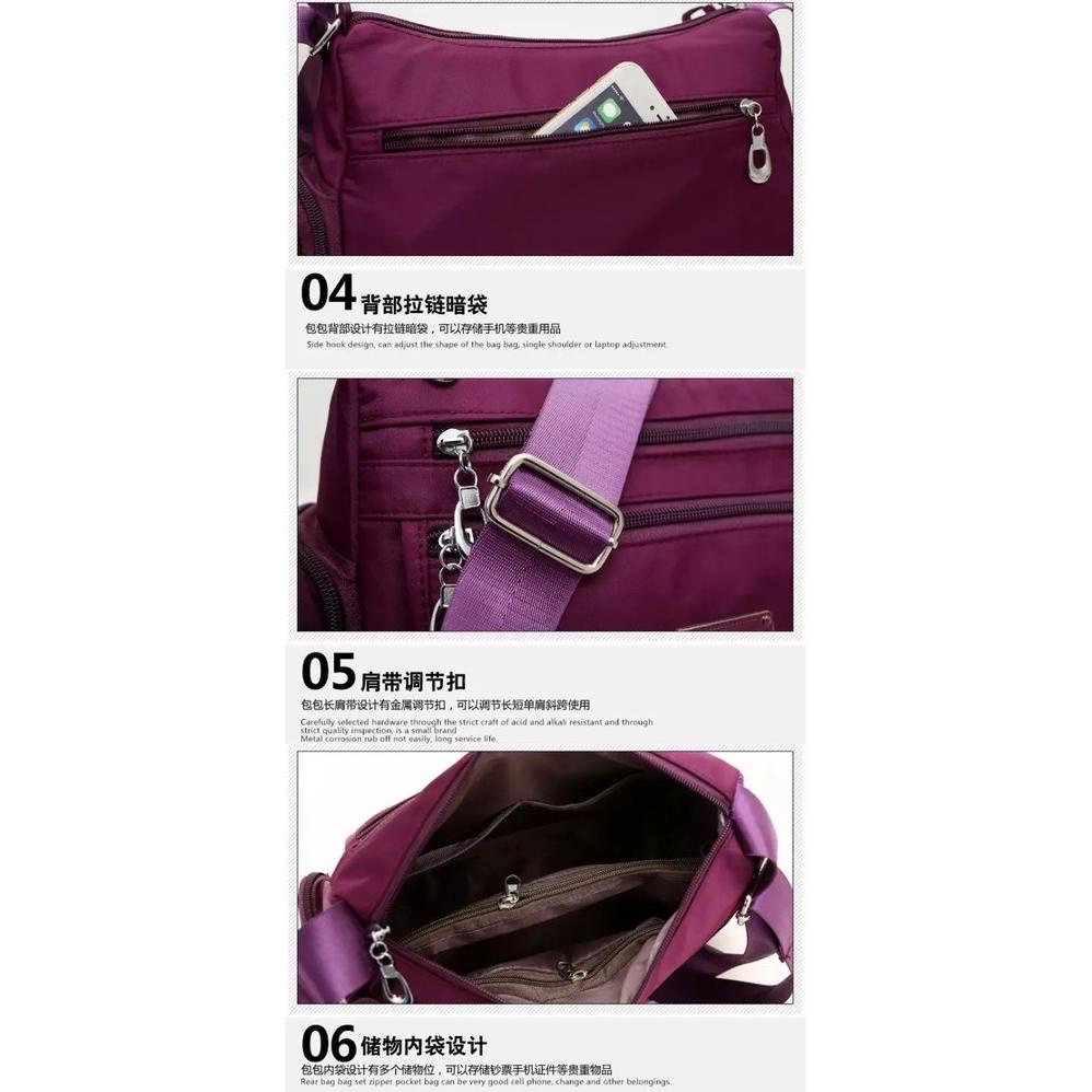 [ TCT ] กระเป๋าสะพายไหล่ผู้หญิงกันน้ํานําเข้าไนลอน Import Nj2 Gas