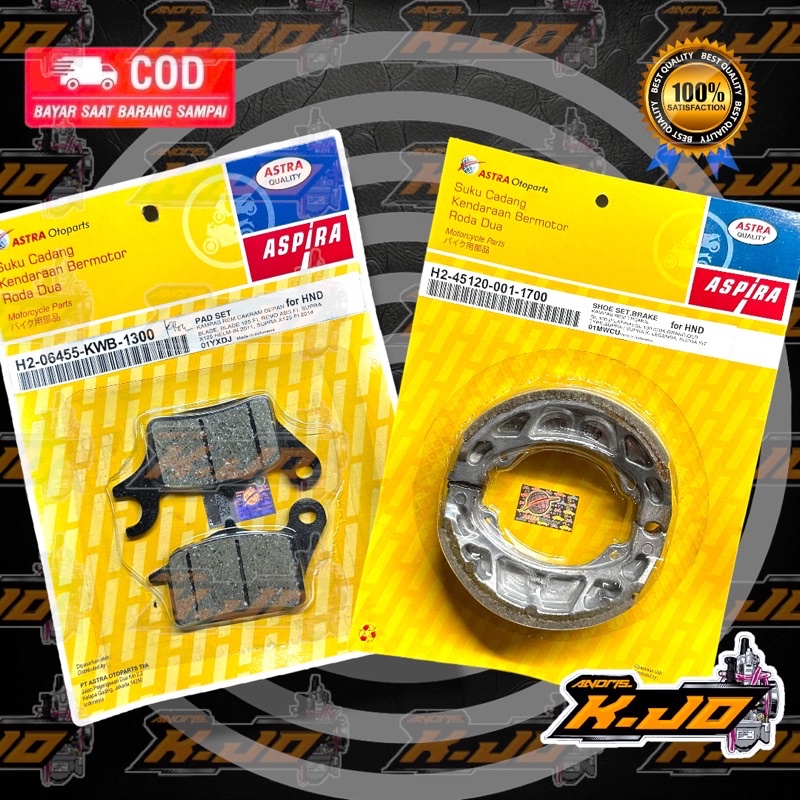 ASPIRA SUPRA X 125 INJECTION HELMET BRAKE PAD แพคเกจในใบมีดใหม่ REVO FIT DISC PAD DRUM DISC