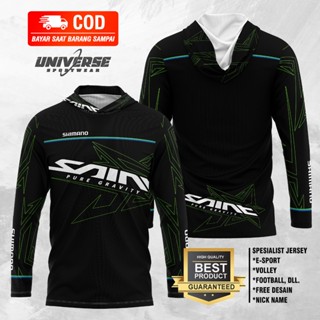 เสื้อเจอร์ซีย์ สีแดง สีดํา สําหรับตกปลา