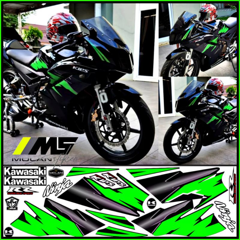 HIJAU Decal สติกเกอร์ Striping Variation Ninja RR ใหม่ 150 2Tak 2012-2017 Ninja RR รุ่นพิเศษ Ninja R