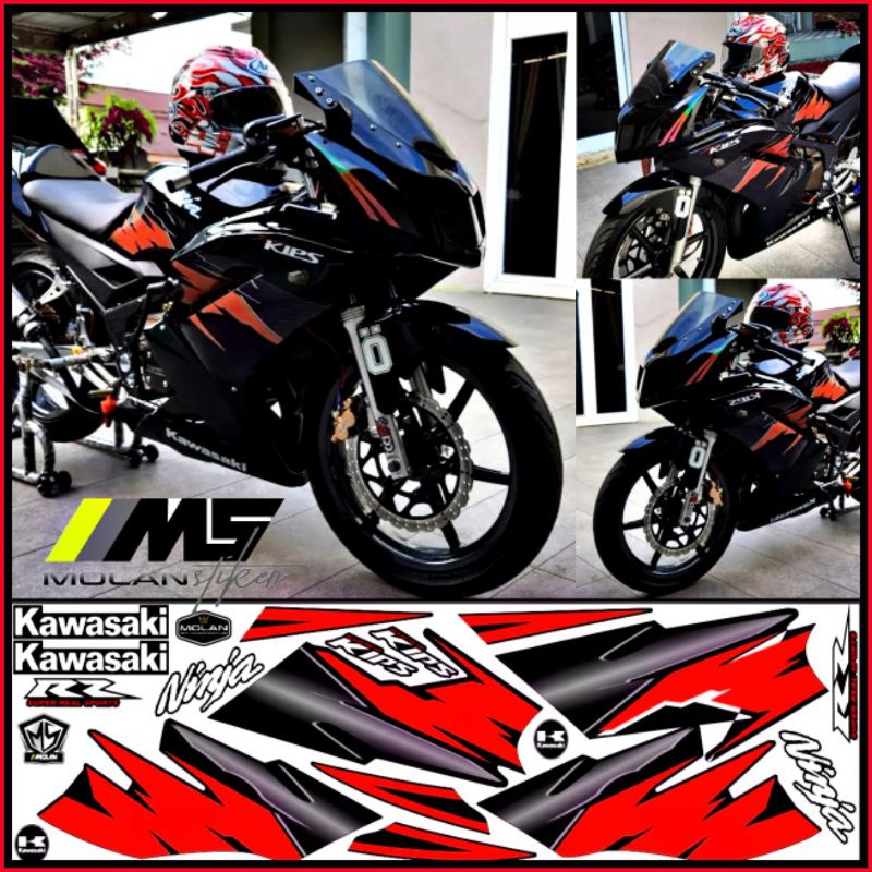 MERAH Decal สติกเกอร์ Striping Variation Ninja RR ใหม่ 150 2Tak 2012-2017 Ninja RR Special Edition N