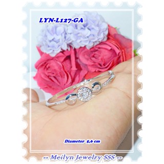 Lyn-l127-ga กําไลข้อมือชุบทอง 18K ทรงกลม แบรนด์ Meilyn แท้