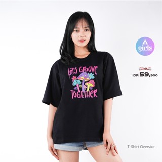  เสื้อยืดโอเวอร์ไซซ์ ลาย Kaos สีดํา 1CA01