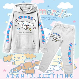 เสื้อแจ็กเก็ต เสื้อฮู้ดดี้ กางเกงจ็อกเกอร์ ลาย Cinnamoroll Free Name Sanrio สําหรับเด็กผู้ชาย ผู้หญิง