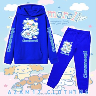 เสื้อแจ็กเก็ตสูท มีฮู้ด ลาย Cinnamoroll Free Name Sanrio สําหรับเด็กผู้ชาย และเด็กผู้หญิง