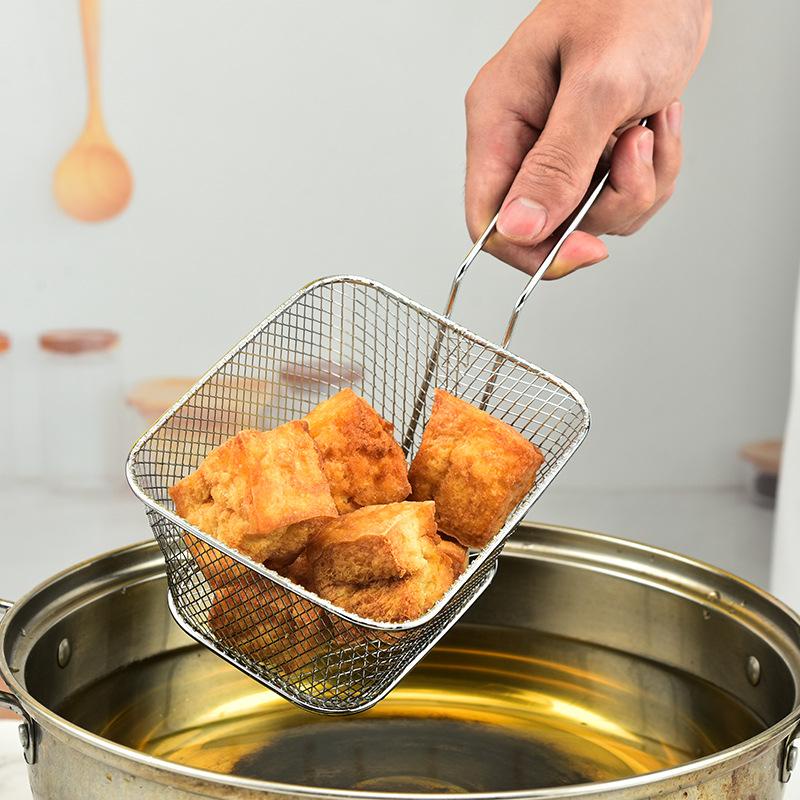 FRIES RACK FRY BASKET FRYING DRAIN BASKET COOKING SROUNDING BASKET COOKING POTATO HOLDER RACK น้ํามั