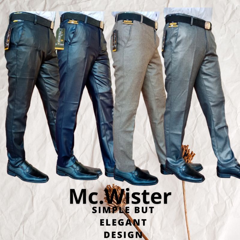KATUN Wister WORK/FORMAL กางเกงออฟฟิศ วัสดุ SHINY/METALLIC และผ้าฝ้าย HIGH TWIS TEFLON ไม่เงา Premium
