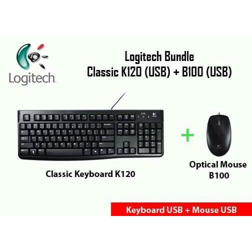 คีย์บอร์ด Logitech ORIGINAL K120 + MOUSE B100