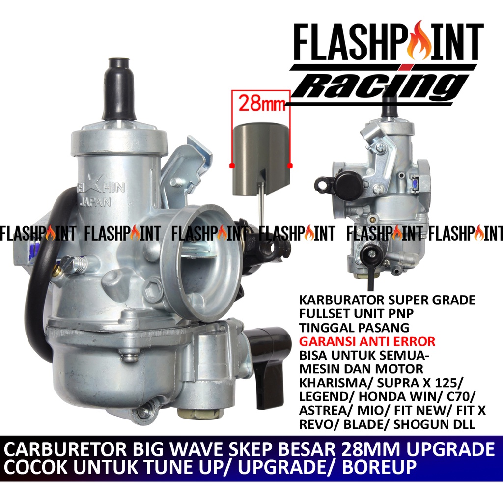 คาร์บูเรเตอร์ BLACKVIPER SKEP UPGRADE POWER UP 24 28 MM 28MM SUPRA KARISMA SUPRA X 125 SUPRA FIT NEW