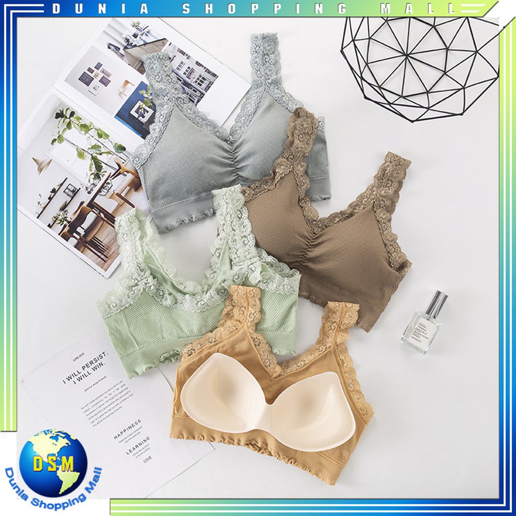 DSM WOMENS PUSH UP NYLON BRA WITHOUT WIRE CODE B888 WOMENS LACE UNDERWEAR ใหม่ BH